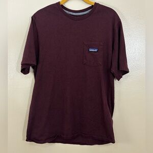 Patagonia Men's Burgundy T-Shirt with Pocket